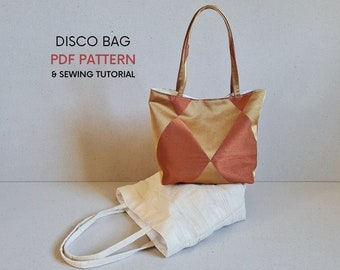 Small Evening Bag | PDF Sewing Pattern & Tutorial | Cute Silk Party Bag | Short Handle Square Base | Summer Wedding Bag | Simple Easy Shape