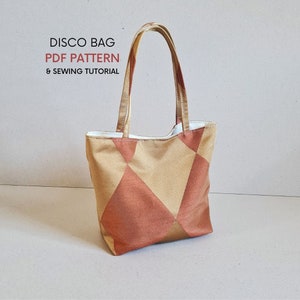 Kleine Discotasche | PDF Schnittmuster & Nähanleitung | Niedliche Seidentasche | Kurzer Griff, eckige Basis | Sommer-Hochzeits-Tasche | Schlichte Form