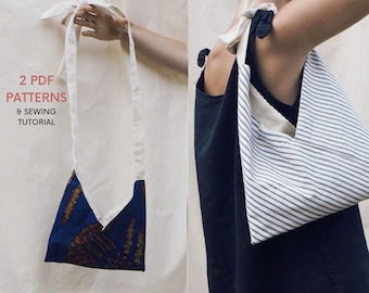 Origami Crossbody Bag | PDF Sewing Pattern with Tutorial | Instant Digital Download | 2 sizes | Easy Japanese Handabg | Fun Quick Sewing