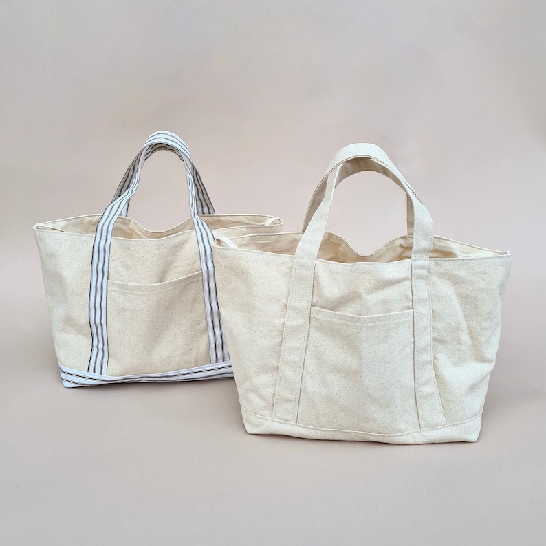 Small Pocket Tote Bag | PDF Sewing Pattern & Tutorial | Instant Digital Download | Easy Sewing Project | Reversible Canvas Tote Bag Pattern image 3