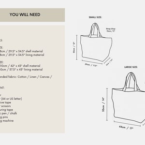 Small & Large Chunky Handle Tote Bag | PDF Sewing Pattern and Tutorial ...