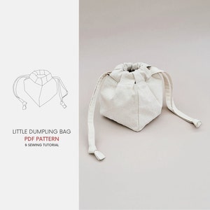 Little Dumpling Drawstring Pouch Bag PDF Sewing Pattern and Tutorial | Instant Digital Download | Toiletry Make Up Bag | Fun Easy Project