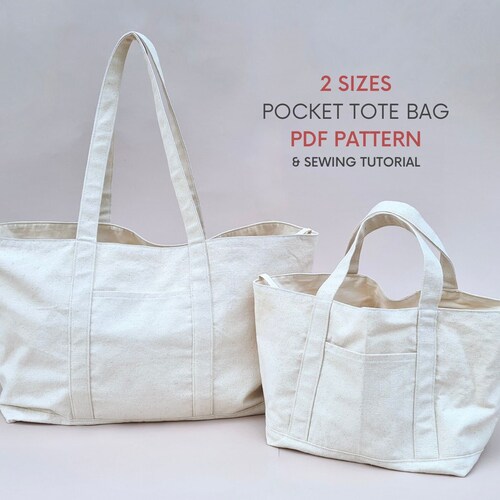 Small Pocket Tote Bag PDF Sewing Pattern & Tutorial Etsy Australia
