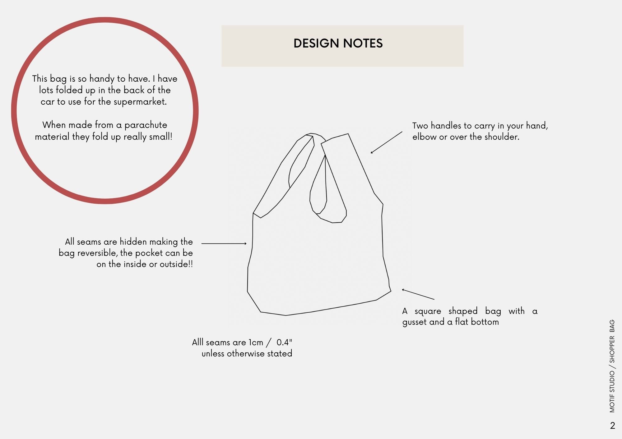 Large Eco Shopper Bag | PDF Sewing Pattern With Tutorial | Instant ...