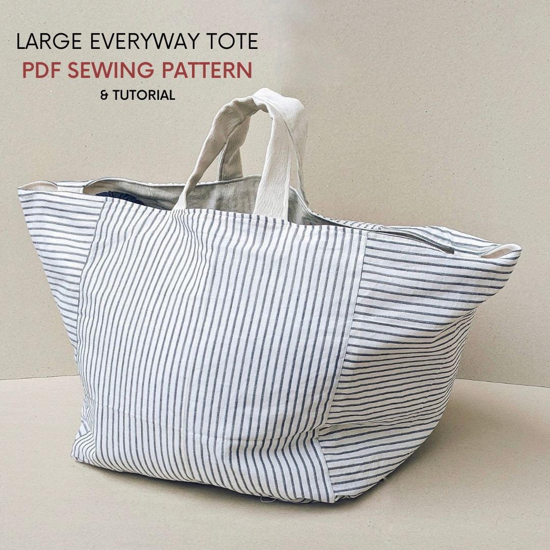 Large Everyway Tote Bag | PDF Sewing Pattern & Tutorial | Instant ...