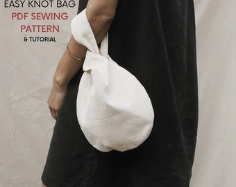 Japanese Knot Bag | PDF Sewing Pattern with Tutorial | Instant Digital Download | Reversible Wrist Bag | Quick Easy Beginner Sewing Project