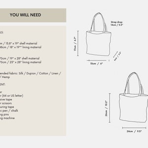 Small and Large Disco Bag PDF Sewing Patterns & Tutorial Party Long Handle Square Base Classic Everyday Tote Bag Simple Easy Shape image 9