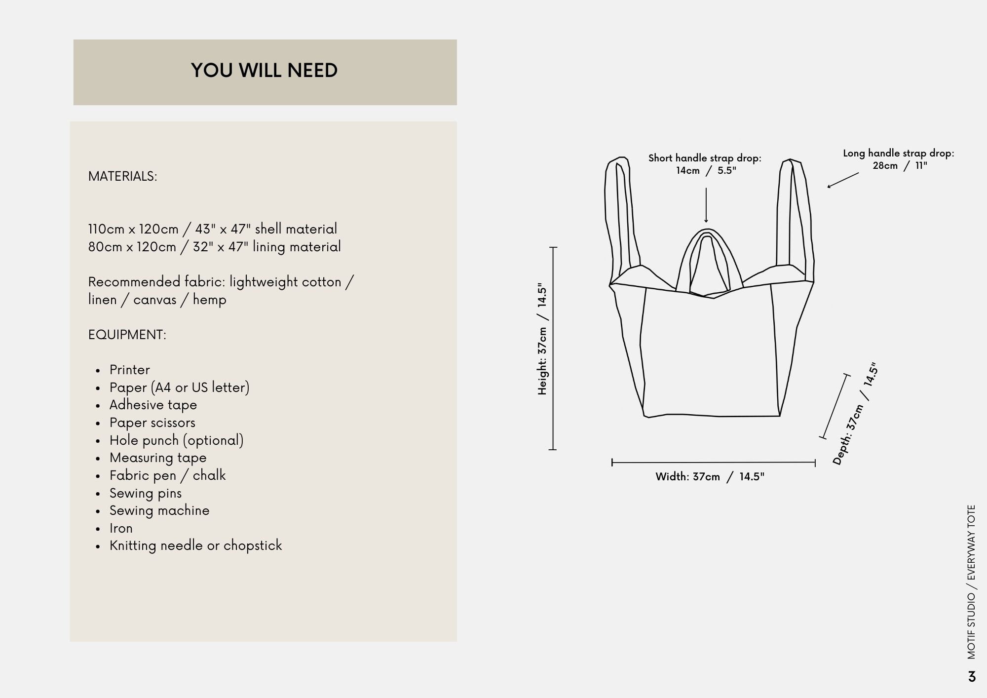 Large Everyway Tote Bag | PDF Sewing Pattern & Tutorial | Instant ...