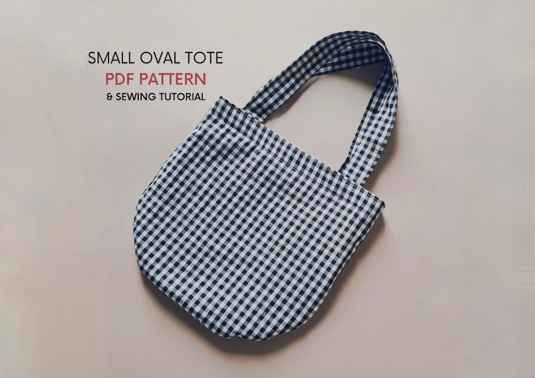 Small Oval Tote Bag PDF Sewing Patterns With Tutorial Cute Everyday Bag