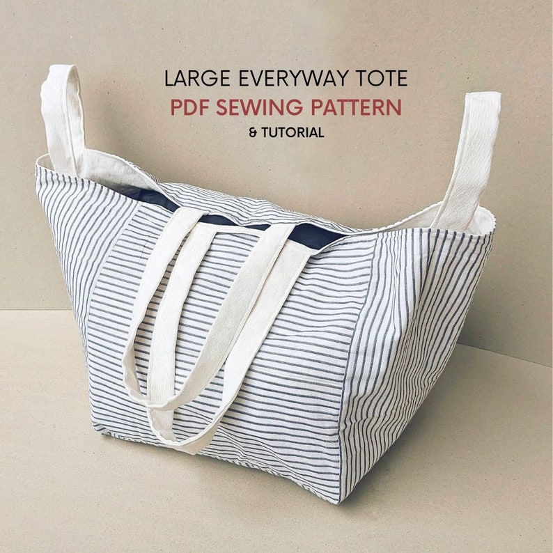 Large Everyway Tote Bag | PDF Sewing Pattern & Tutorial | Instant ...