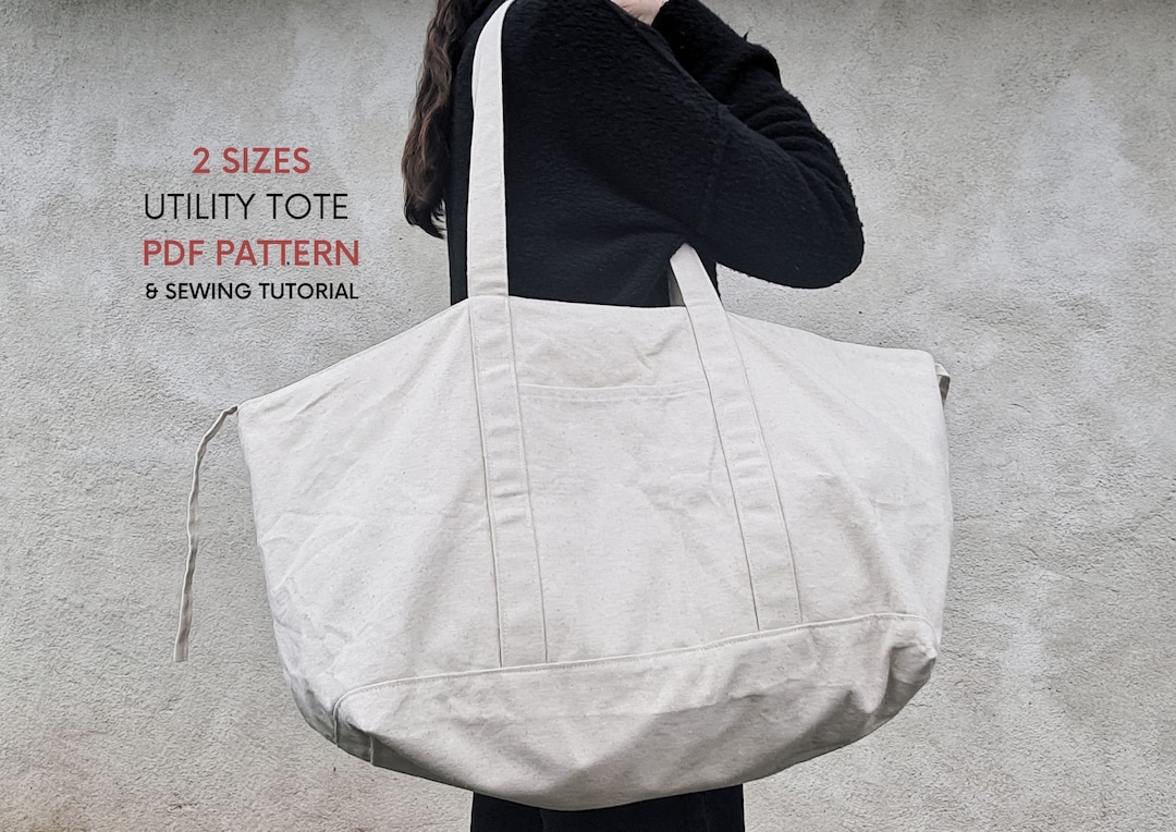Small &amp; Large | Pocket Tote Bag PDF Sewing Pattern and Tutorial ...