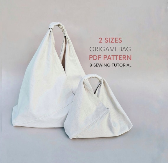 Gray Japanese Origami Bag With Crossbody Strap, Lining and Pockets, Origami  Bento Bag, Triangle Hobo Bag, Azuma Bag - Etsy
