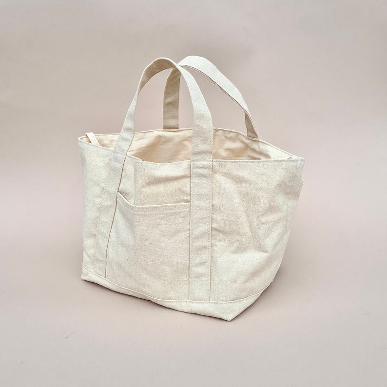 Small Pocket Tote Bag | PDF Sewing Pattern & Tutorial | Instant Digital Download | Easy Sewing Project | Reversible Canvas Tote Bag Pattern image 2