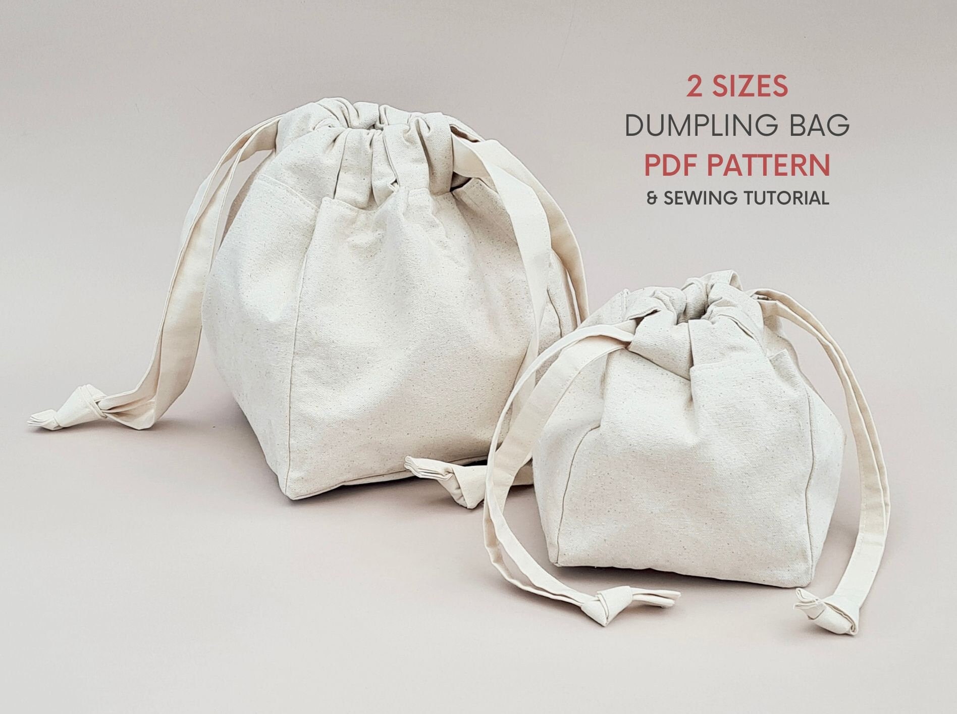 [JILLSTUART]★EDDY POOPER DRAWSTRING BAG Small & Large Drawstring Pouch | PDF Bag Sewing Pattern and