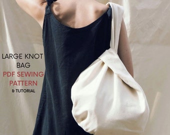 Große Knotentasche PDF Schnittmuster mit Anleitung | Sofortiger digitaler Download | Einfache Japanische Tasche | Nähprojekt | Einkaufstasche Muster