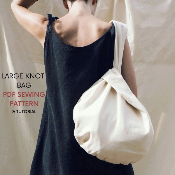 Large Knot Bag PDF Sewing Pattern with Tutorial | Instant Digital Download | Easy Japanese Bag | Sewing Project | Shopping Bag Pattern