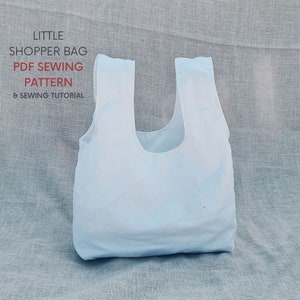 Petit sac cabas | Patron de couture PDF avec tutoriel | Téléchargement numérique instantané | Sac de transport réversible | Sac d'épicerie réutilisable en coton écologique