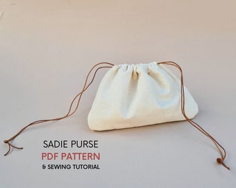 Kordelzug Sadie Geldbörse | PDF Schnittmuster und Anleitung | Sofortiger digitaler Download | Beuteltasche | Süsse kleine Abendtasche | Tag zur Nacht