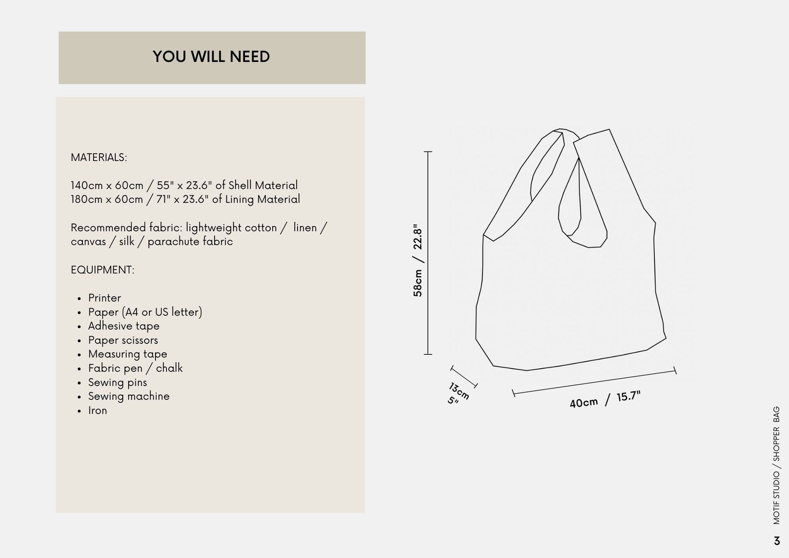 Large Eco Shopper Bag | PDF Sewing Pattern With Tutorial | Instant ...