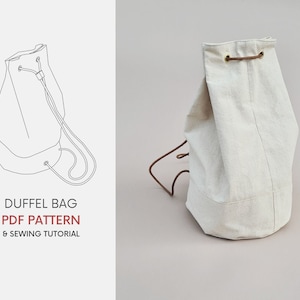 Duffel Bag PDF Sewing Pattern Tutorial Instant Digital Download