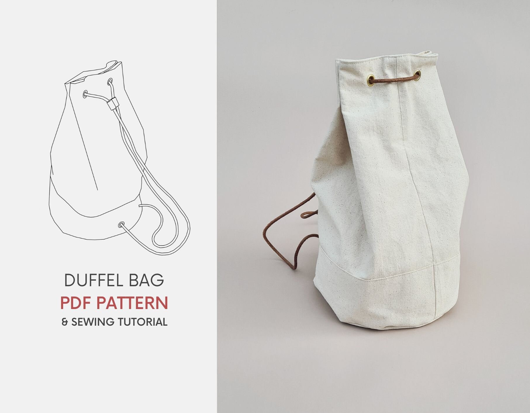 Duffle Bag PDF Sewing Pattern & Tutorial | Instant Digital Download ...