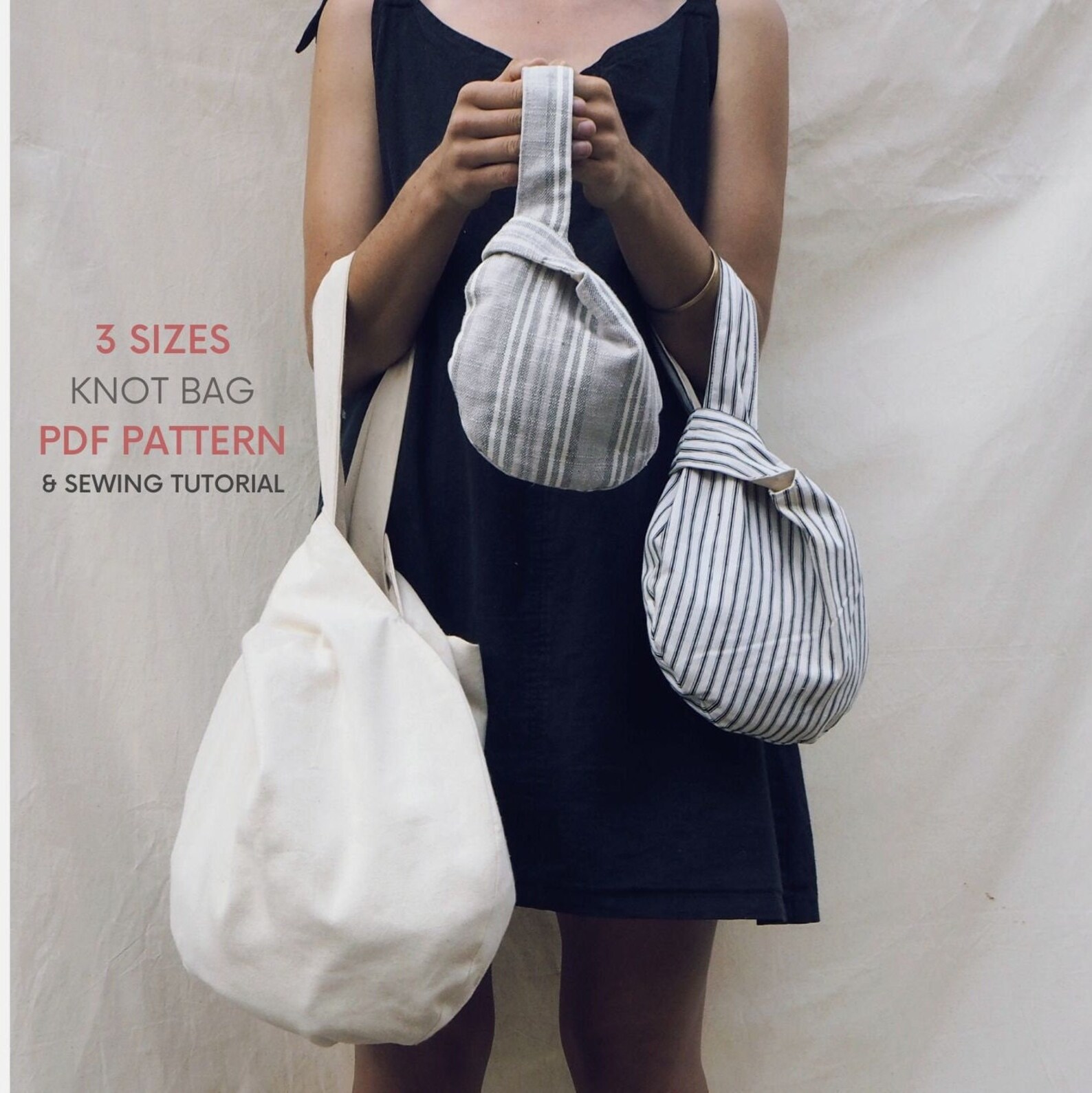 Three Sizes of Knot Bag PDF Sewing Patterns With Tutorial - Etsy