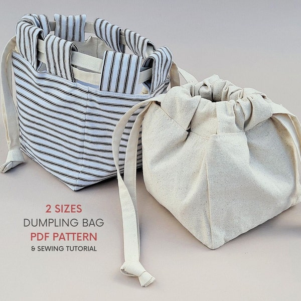 2 Sizes Drawstring Toiletry Bag | PDF Bag Sewing Pattern & Tutorial | Instant Digital Download | Small and Large | Box Shape Make Up Holder