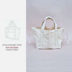 Small Pocket Tote Bag | PDF Sewing Pattern & Tutorial | Instant Digital Download | Easy Sewing Project | Reversible Canvas Tote Bag Pattern image 10