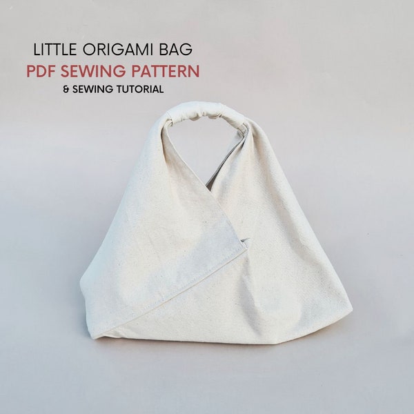 Small Japanese Origami Bag | PDF Sewing Pattern & Tutorial | Instant Digital Download | Fun Quick Folded Bag Pattern | Easy Beginner Project