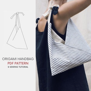 Folded Japanese Bag PDF Sewing Pattern and Tutorial 