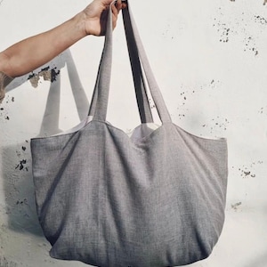 Large Chunky Handle Tote Bag | PDF Sewing Pattern & Tutorial | Instant Digital Download | Easy Fun Sewing | Reversible Canvas Bag Pattern
