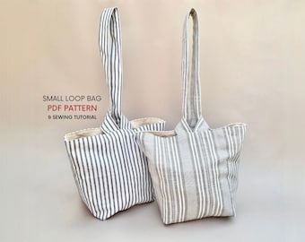 Small Loop Bag | Instant Digital Download | Pull Through Closure | Simple Easy Minimal Design | Cute Canvas Everyday Bag | Knot Style Close