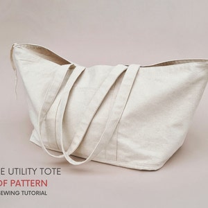Big Reversible Pocket Tote | PDF Sewing Pattern & Tutorial | Instant Digital Download | Fun Easy Shoulder Bag | Large Beach Bag with Ties