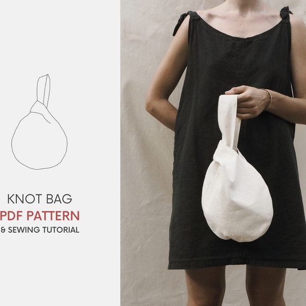 Japanese Knot Bag | PDF Sewing Pattern with Tutorial | Instant Digital Download | Reversible Wrist Bag | Quick Easy Beginner Sewing Project