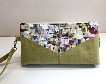 Square Leather Belt Pouch Purse Bag Hand Made LARP Rainbow Harlequin