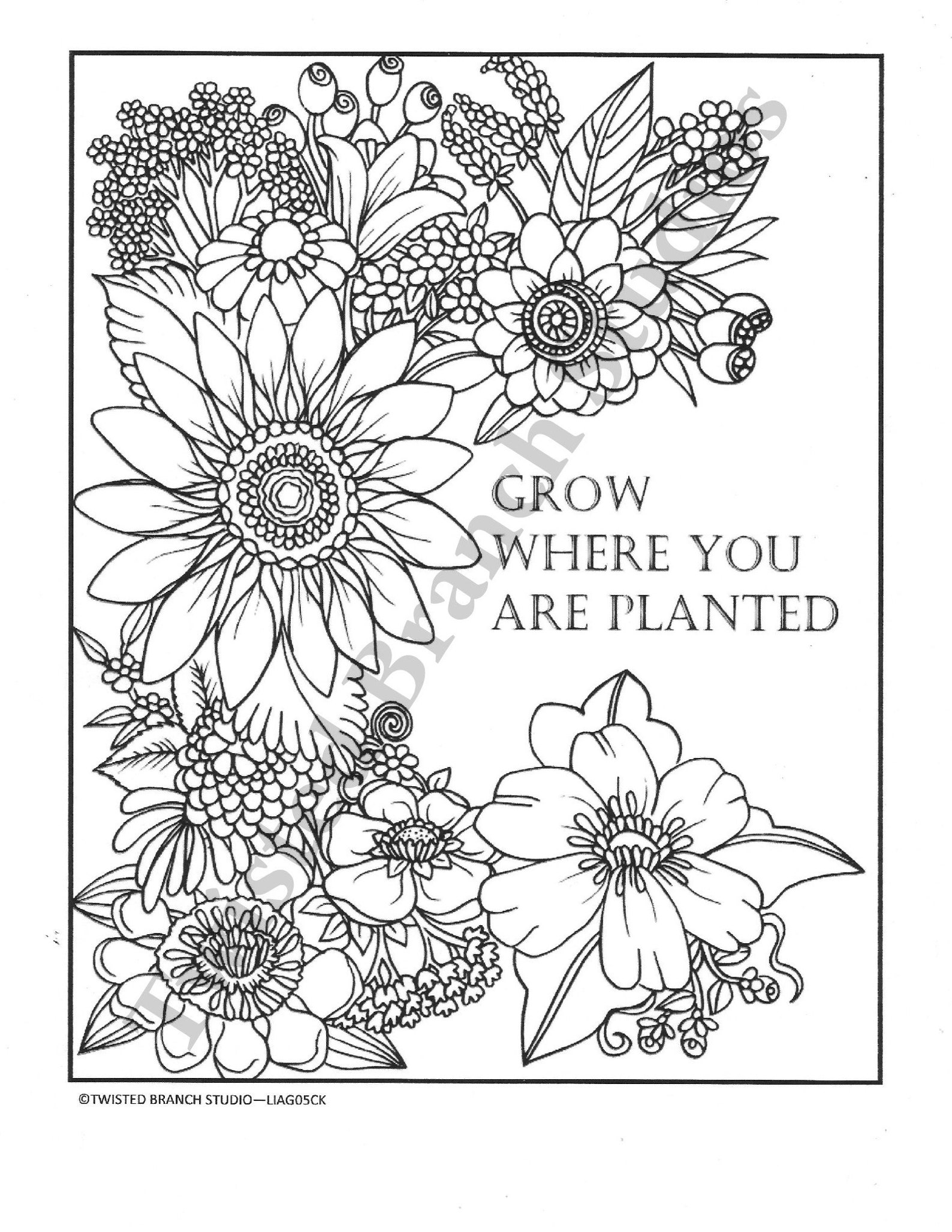 Illustration Encouragement Coloring Page Card Craft | Etsy