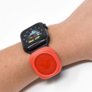 Flexible Watch Adapter Compatible with Disney Magic Band Smooth: Red