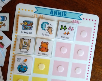 Gepersonaliseerde chore chart & 72 kaarten