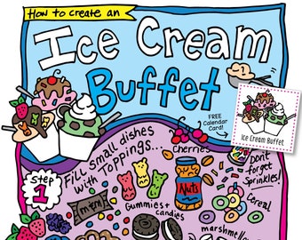 How to Create An Ice Cream Buffet (Family Funable + Calendar Card)