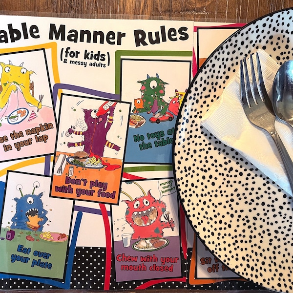 Table Manner Rules For Kids (Placemat)