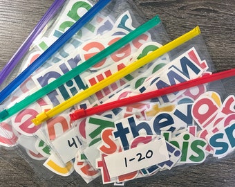 Recortes de tarjetas didácticas con palabras visuales de tamaño de bolsillo (juego completo de 100 tarjetas)