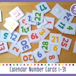 Cartes de calendrier 1-31
