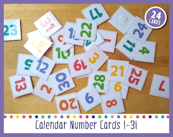 Calendar Number Cards 1-31