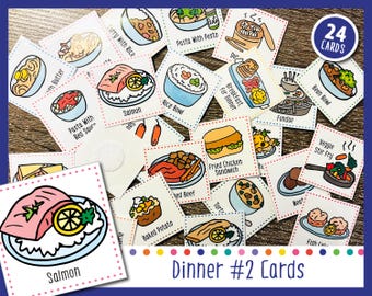 Juego de tarjetas de planificación de comidas para la cena n.º 2