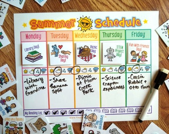 Horario temático de verano y 48 tarjetas.