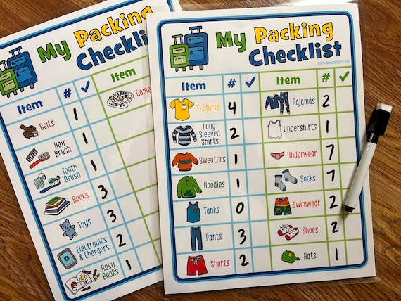 Packing Checklist For Boys