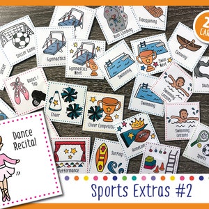 Extras esportivos nº 2 (cartões para calendário semanal)