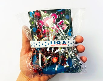 4th of July Premade Party Favor Bags | Pre-Filled Kids Favor Bags | Patriotic/USA Goodie Bag, Independence Day, Memorial Day, Fourth of July