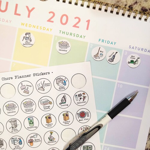 Household Chore Planner Stickers sheet of 80 Cleaning Etsy