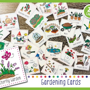 Gardening Visual Cards | Visual Routine Card Set for Toddler/Kids/Autism/ADHD Picture/PEC Routine Schedule Weekly Calendar Planner